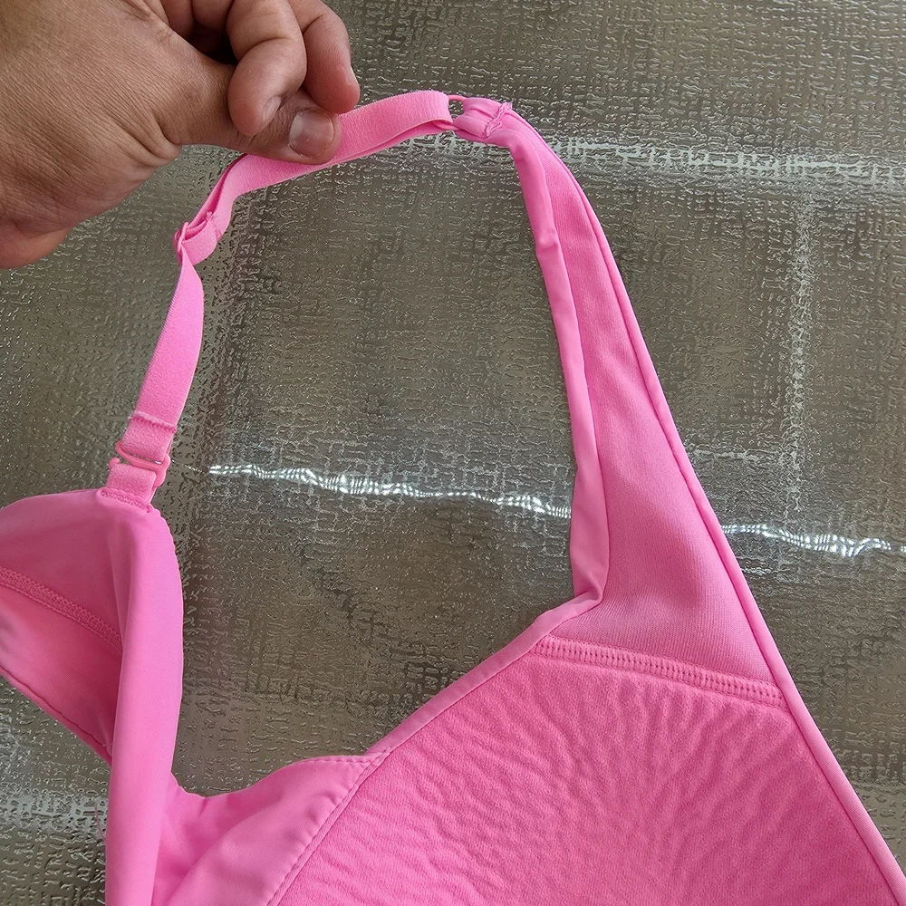 Kindly Yours Pink Underwire Bra XL Neon Candy Sustainable Minimalist Chic
